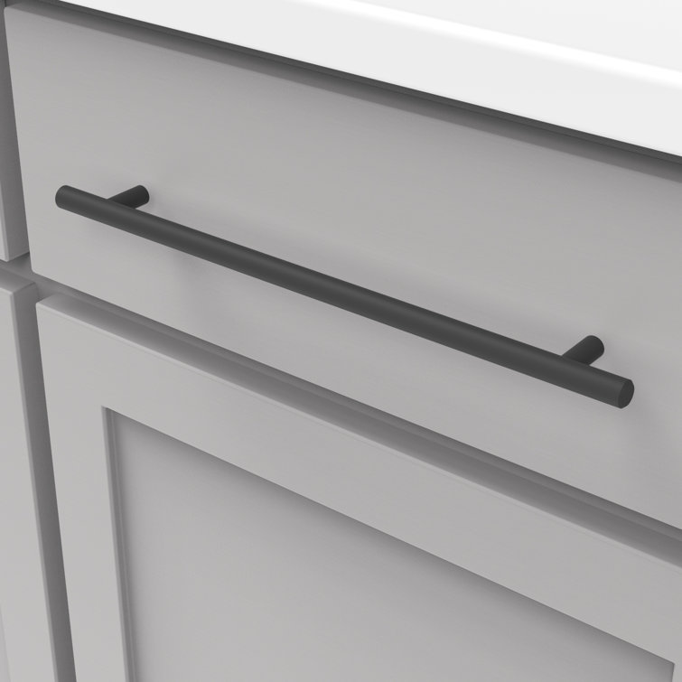 Matte Black Steel Bar Pulls with Mounting Hardware, 10-1/16" Center to Center
