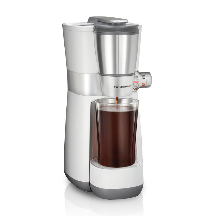 White Single Serve Cold and Hot Brew Coffee Maker