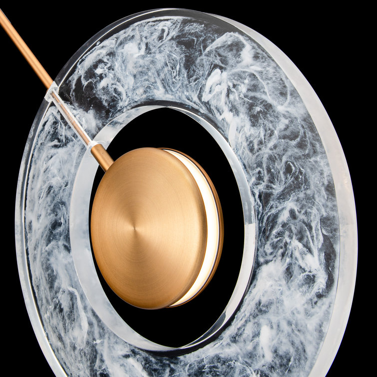 Aged Brass Mini LED Pendant with Cloudy Acrylic Diffuser