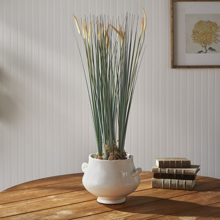 Rustic Multicolor Faux Pampas Grass Potted Plant