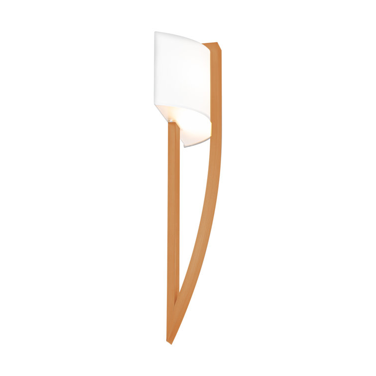 Aged Brass Dimmable LED Sconce with White Fabric Shade