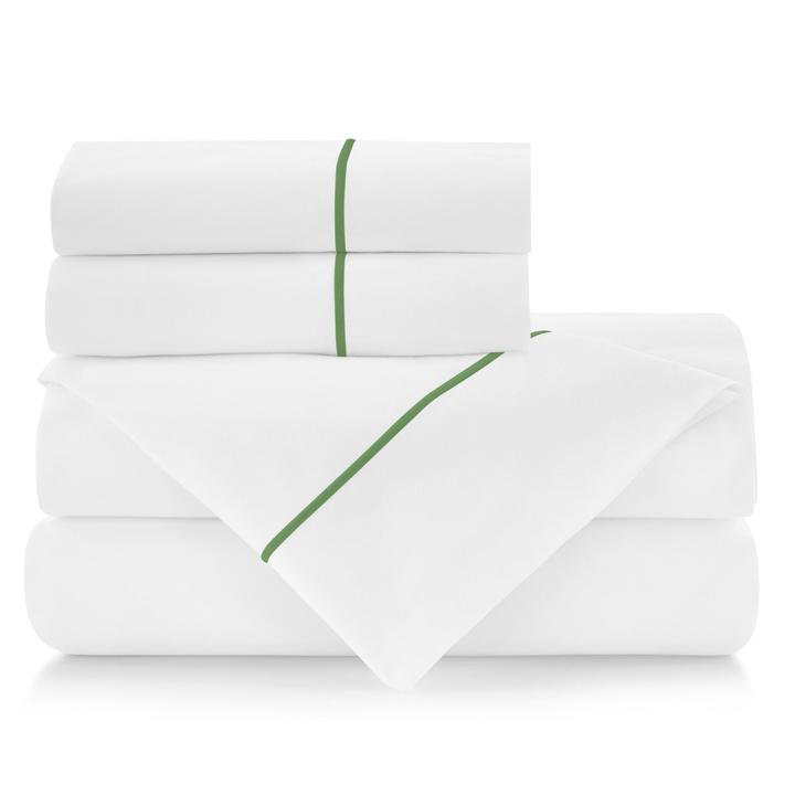 Platinum Queen Cotton Percale Sheet Set with Satin Stitch