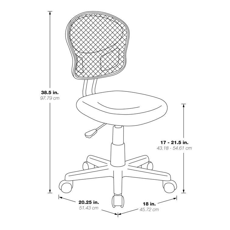 Swivel Orange Mesh Fabric Task Chair with Wood Accents