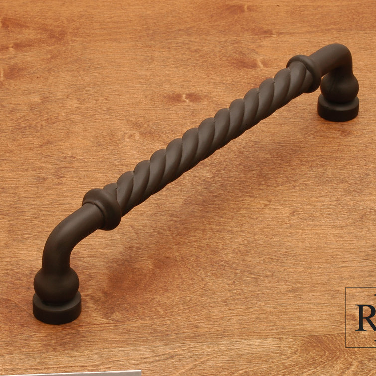 12" Oil Rubbed Bronze Twisted Appliance Pull with Mounting Hardware