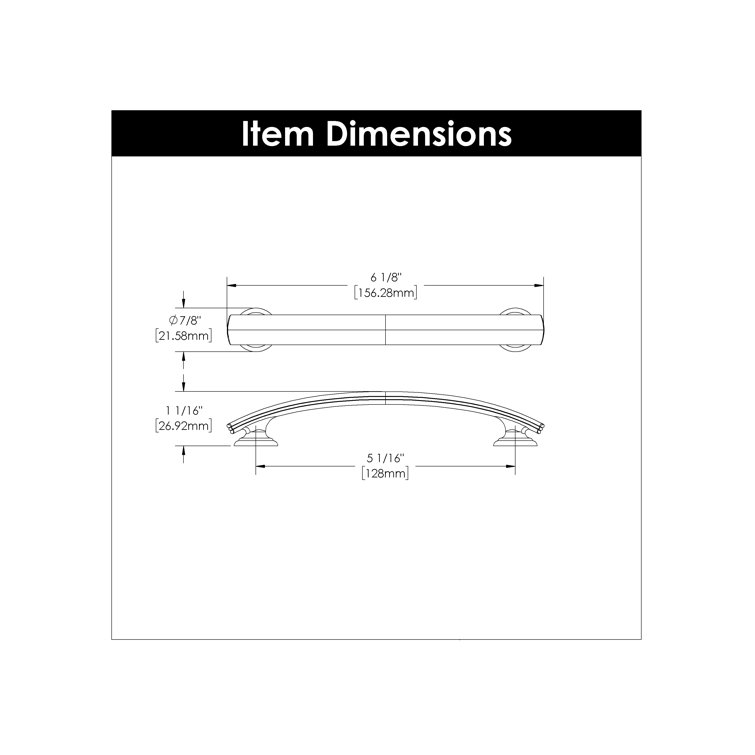 Satin Nickel 6-Inch Bar Cabinet Pull with Mounting Hardware