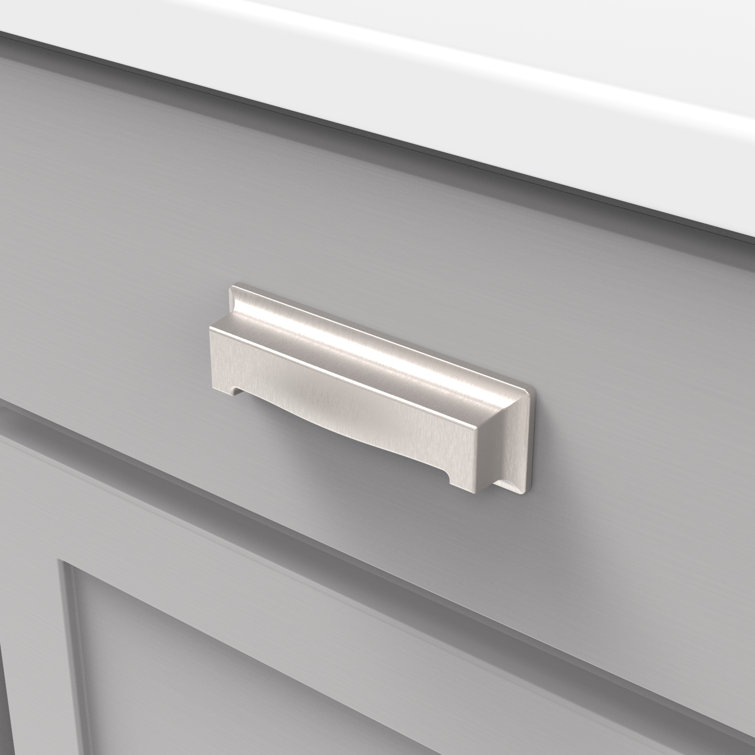 Stainless Steel Modern Cup Pull Handle with Mounting Hardware