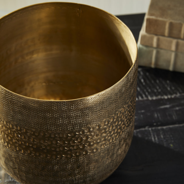 Emberlynn Large Gold Textured Aluminum Planter