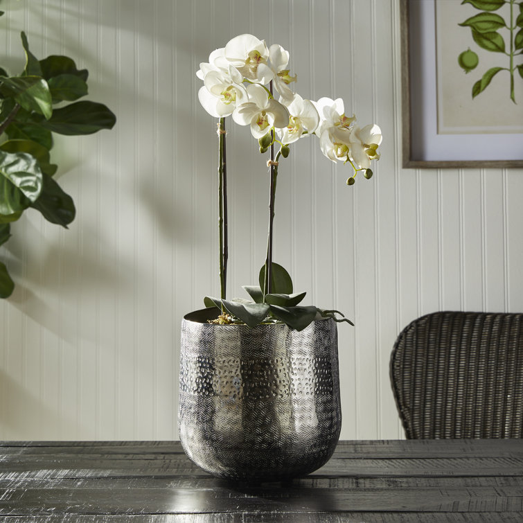 Emberlynn Large Gold Textured Aluminum Planter