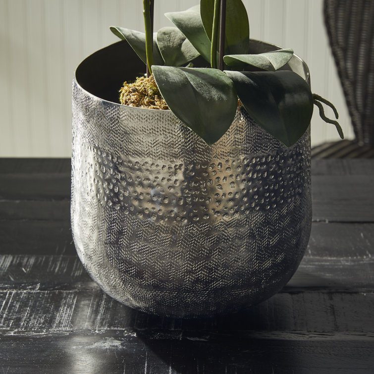 Emberlynn Large Gold Textured Aluminum Planter