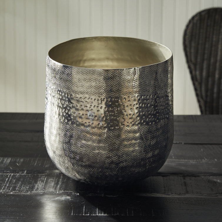 Emberlynn Large Gold Textured Aluminum Planter