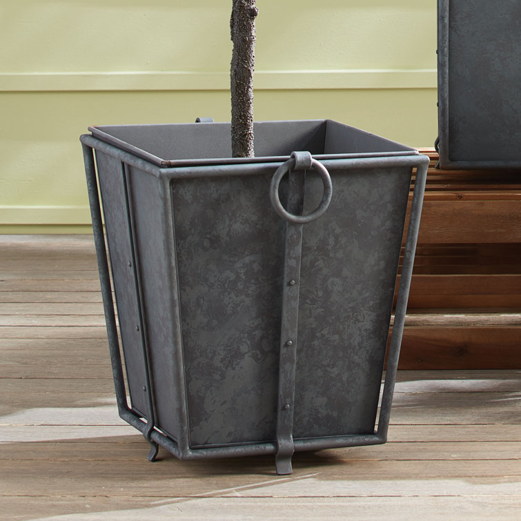 Callahan Tapered Gray Iron Outdoor Pot Planter