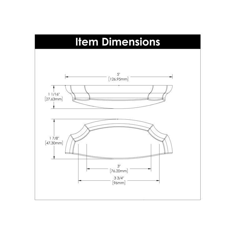 Satin Nickel Traditional Cup Cabinet Pull with Mounting Hardware