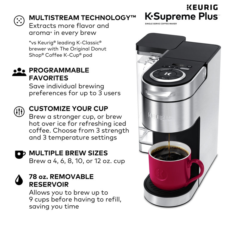 K-Supreme Plus Programmable Silver Single Serve Coffee Maker