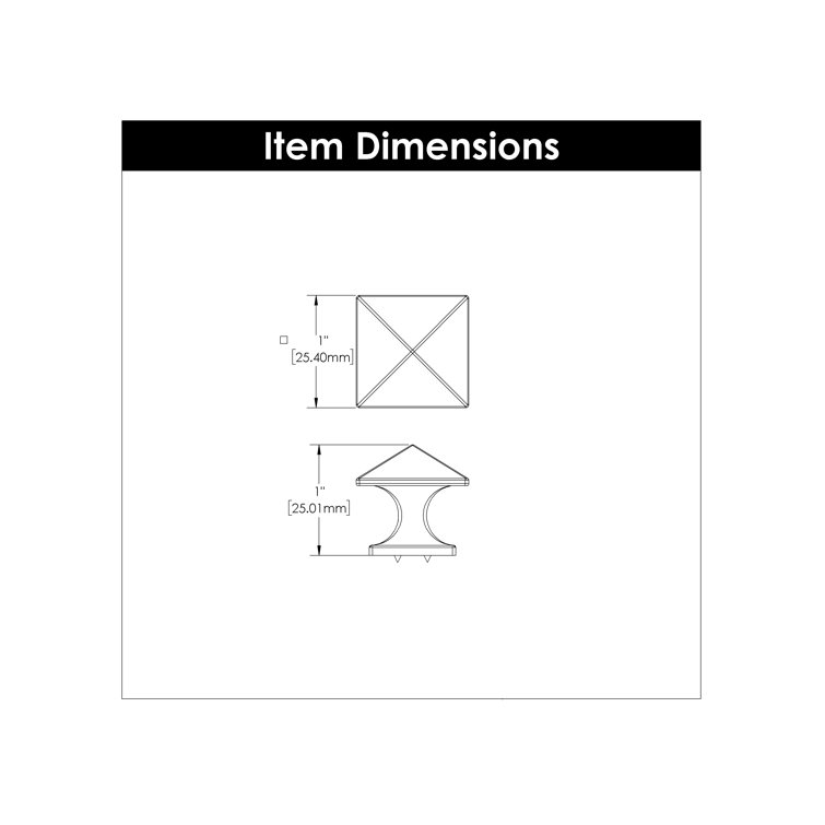 Brushed Nickel Square Geometric Modern Cabinet Knob