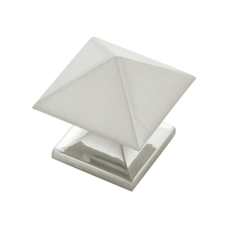 Brushed Nickel Square Geometric Modern Cabinet Knob