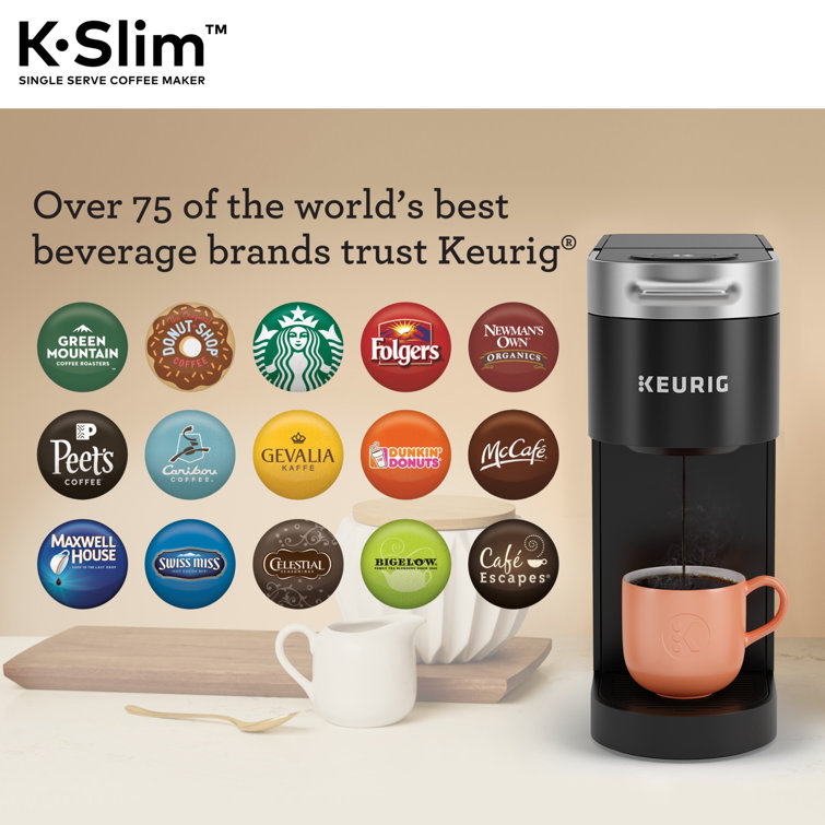 Slim Black Pod Coffee Machine with Auto Shutoff