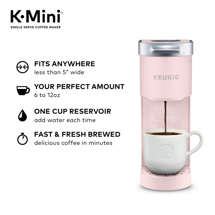 Dusty Rose Compact Matte Single Serve Coffee Maker