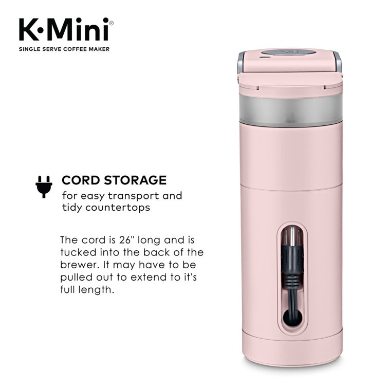 Dusty Rose Compact Matte Single Serve Coffee Maker