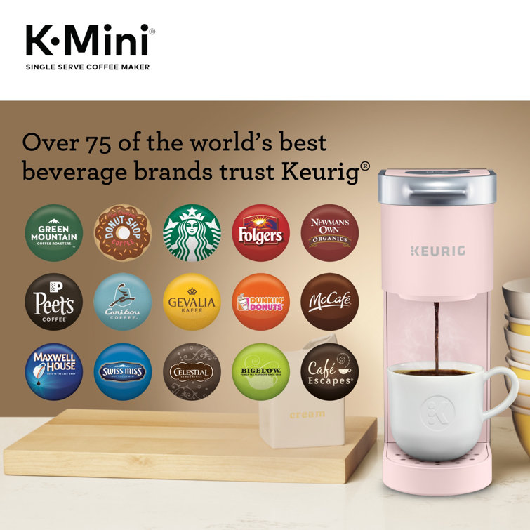 Dusty Rose Compact Matte Single Serve Coffee Maker