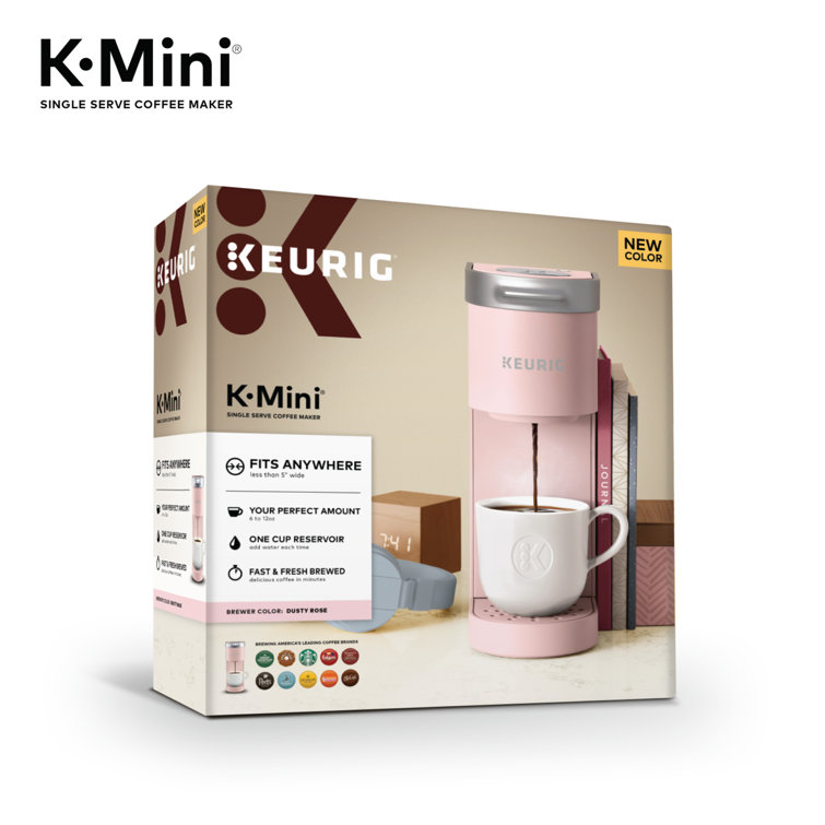 Dusty Rose Compact Matte Single Serve Coffee Maker
