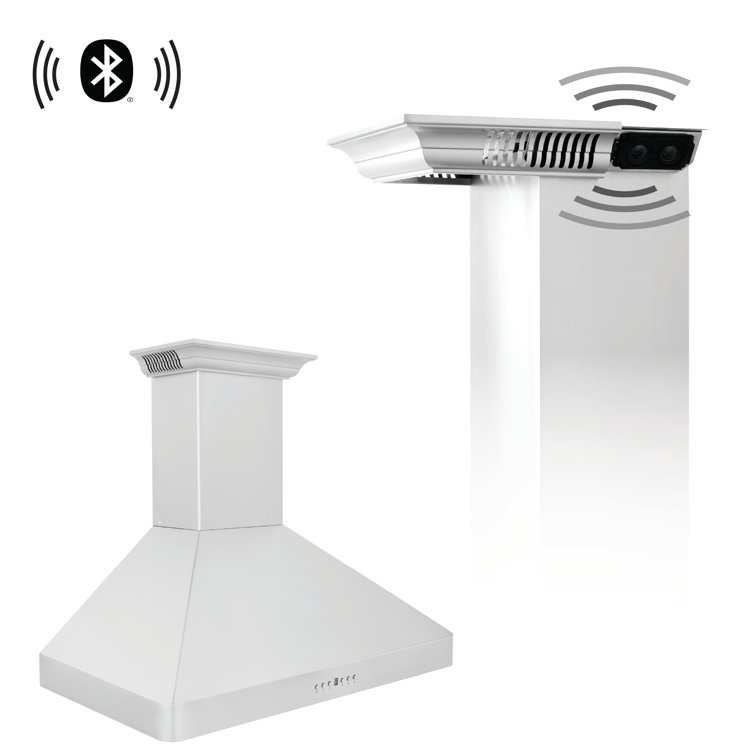 36-inch Stainless Steel Wall Mount Range Hood with Bluetooth Speakers