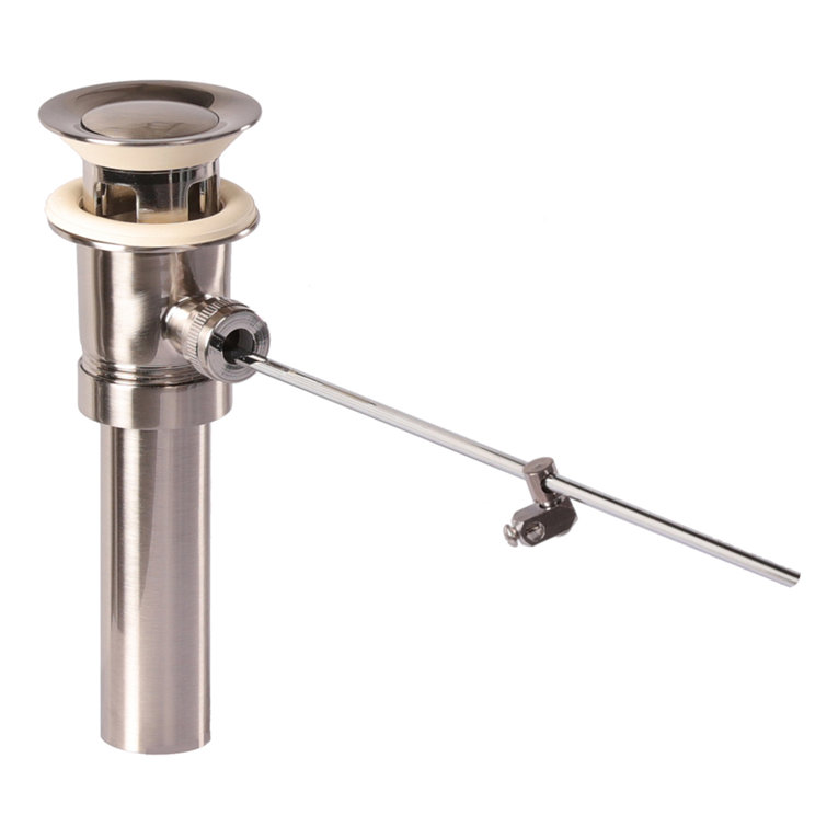 Brushed Nickel Oversized Pop-Up Drain Assembly for Large Sinks