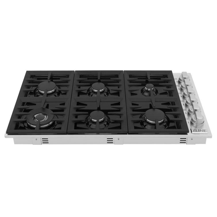 ZLINE 36" Stainless Steel 6-Burner Propane Gas Cooktop