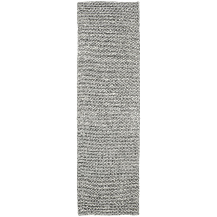 Carisbrooke Hand-Knotted Dark Gray Wool & Viscose Runner Rug 2'3" x 6'