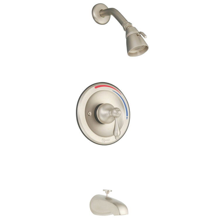 Brushed Nickel Single Handle Wall Mounted Tub and Shower Faucet
