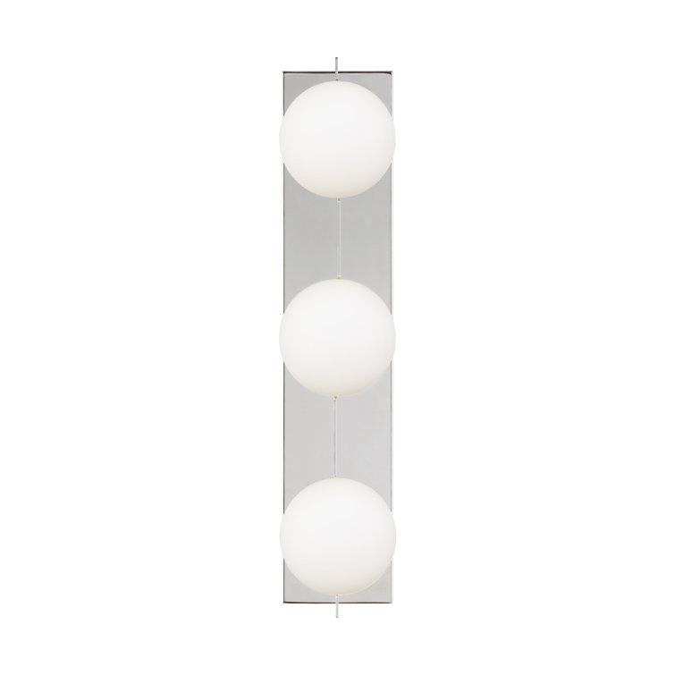 Orbel Mid-Century Modern Polished Nickel 3-Light LED Vanity Light