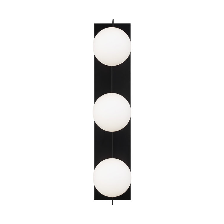 Matte Black 24" Glass Shade 3-Light Vanity Fixture