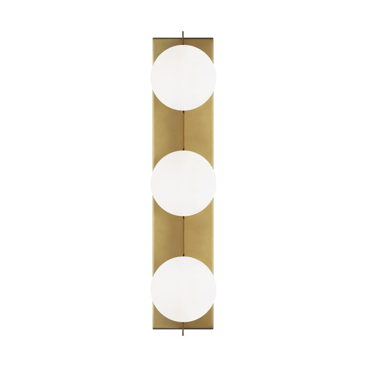 Aged Brass 3-Light Glass Vanity Light