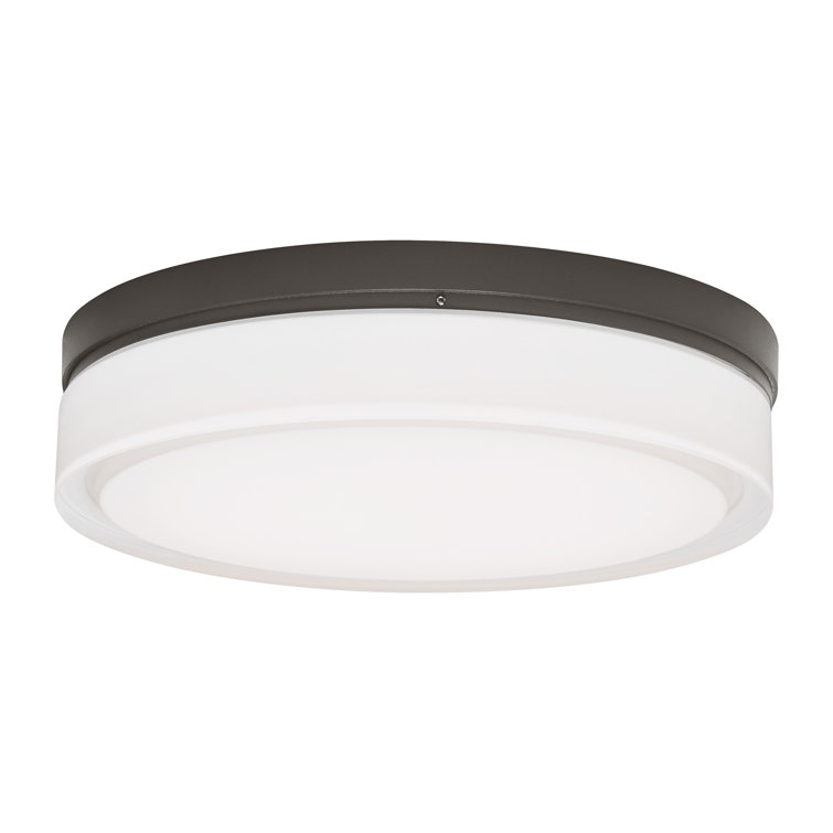 Antique Bronze LED Flush Mount with Glass Shade