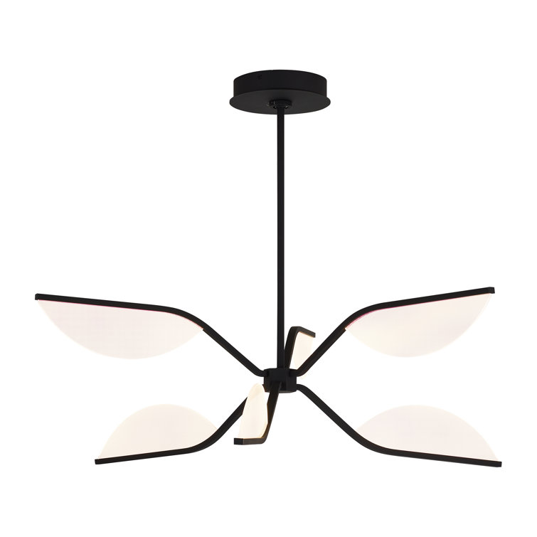 Belterra Matte Black 30" LED Chandelier with Acrylic Shade