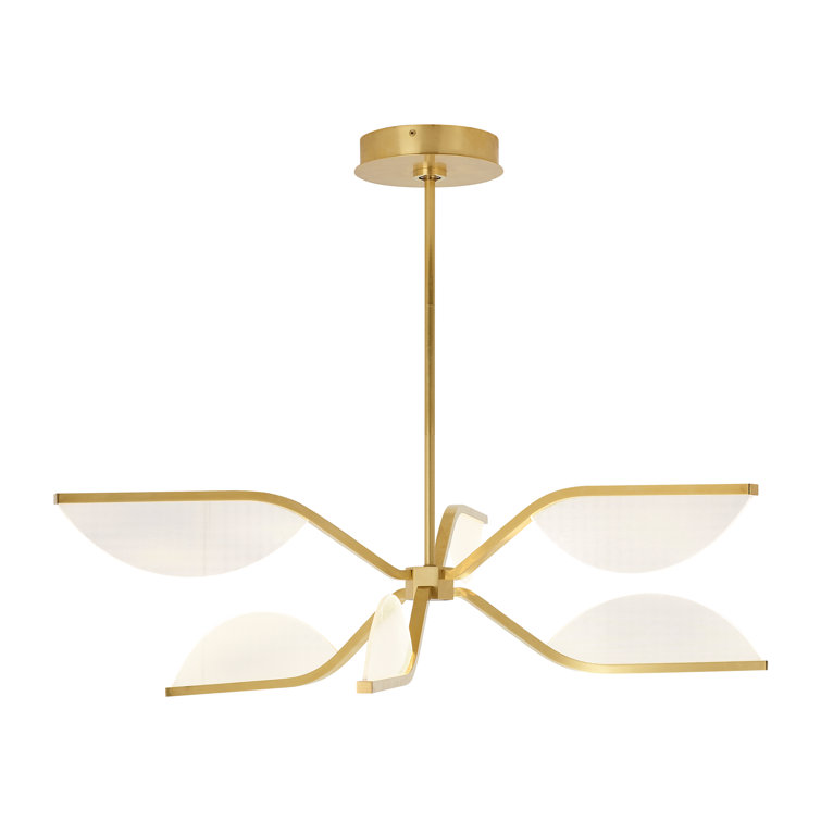 Natural Brass and Acrylic 30'' LED Chandelier