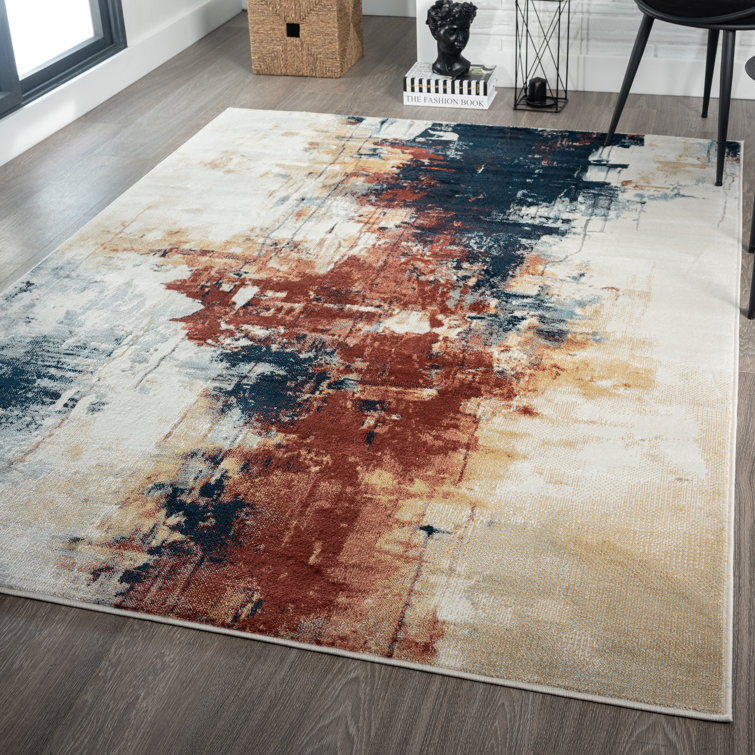 Multi Abstract Synthetic Indoor Area Rug
