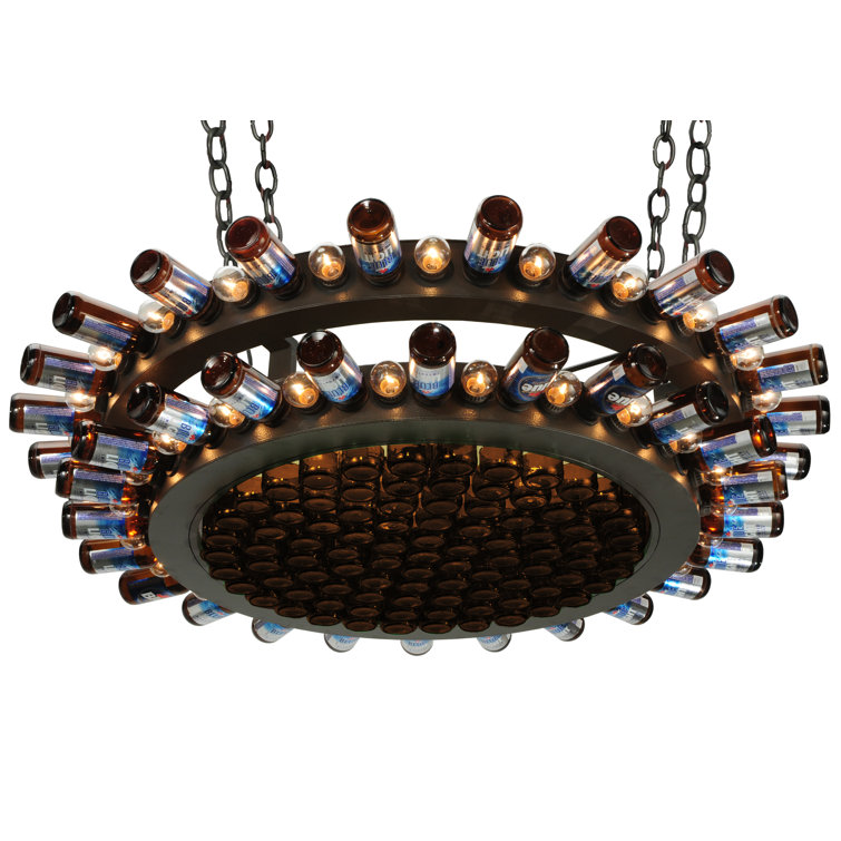 Timeless Bronze 48-Light Beer Bottle Chandelier