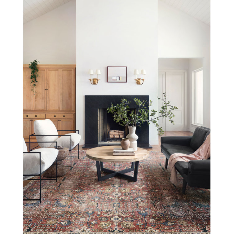 Jules Merlot and Multicolor Synthetic 8'-6" x 11'-6" Area Rug