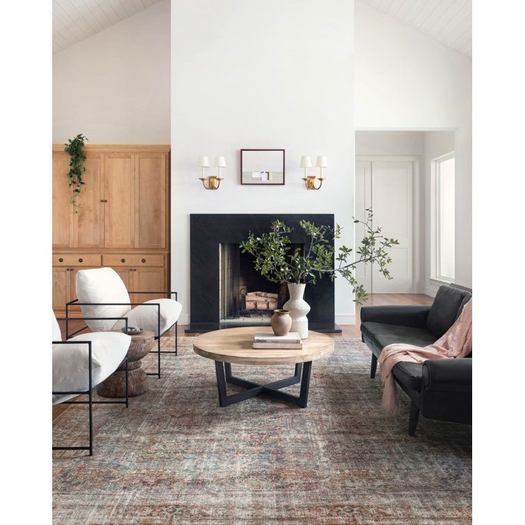 Lagoon & Brick Vintage Look Easy Care Area Rug 18" x 18"