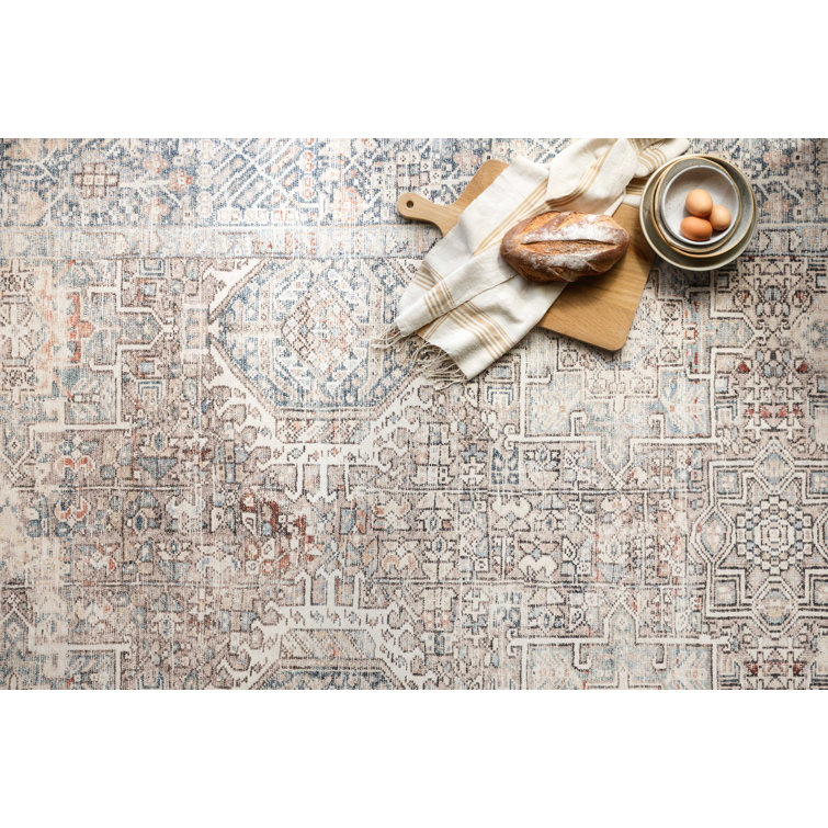 Jules Natural and Ocean Synthetic Oriental Area Rug 2'-3" x 3'-9"