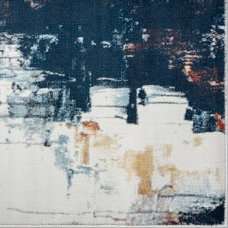 Multi Abstract Synthetic Indoor Area Rug