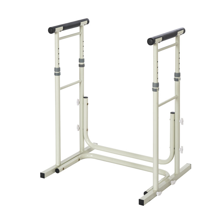 Height Adjustable White Steel Toilet Safety Rail with Foam Handles