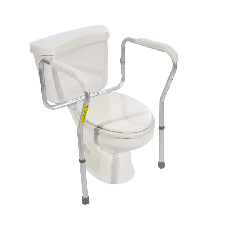 Adjustable Aluminum Toilet Safety Rails with Waterfall Arms