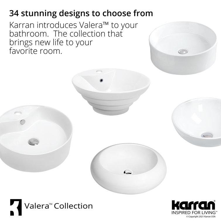 Valera 23" White Ceramic Undermount Bathroom Sink