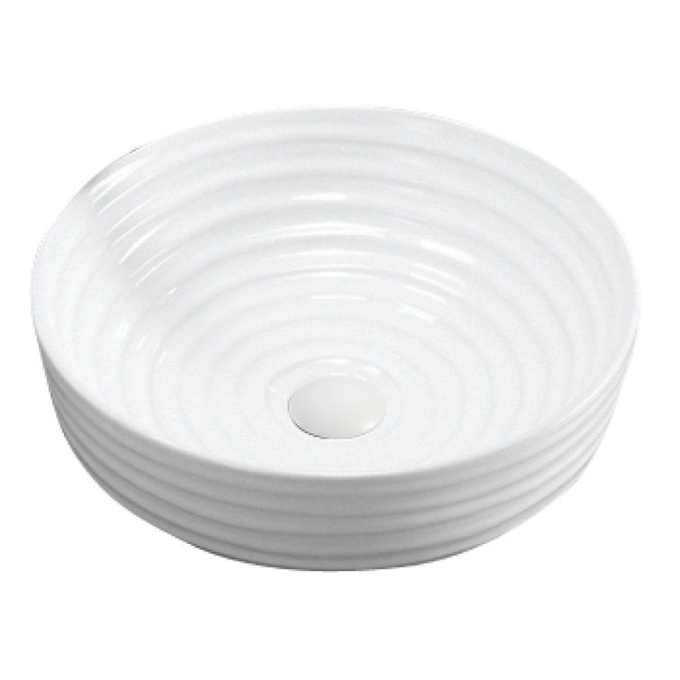 Valera 16" White Circular Vitreous China Vessel Bathroom Sink