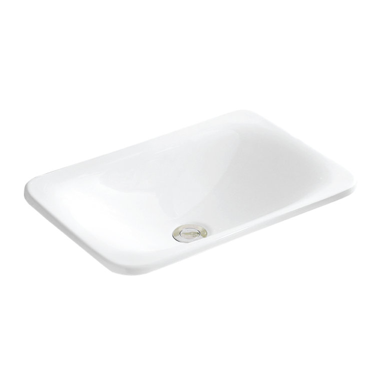 Valera 21-Inch White Ceramic Rectangular Bathroom Sink