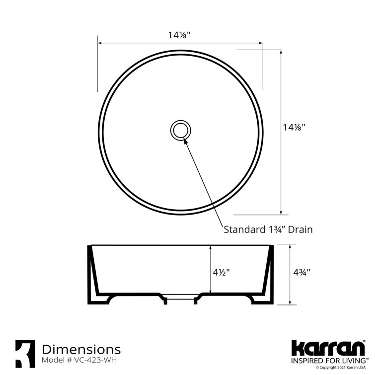 White Round Ceramic Undermount Bathroom Sink with Herringbone Design
