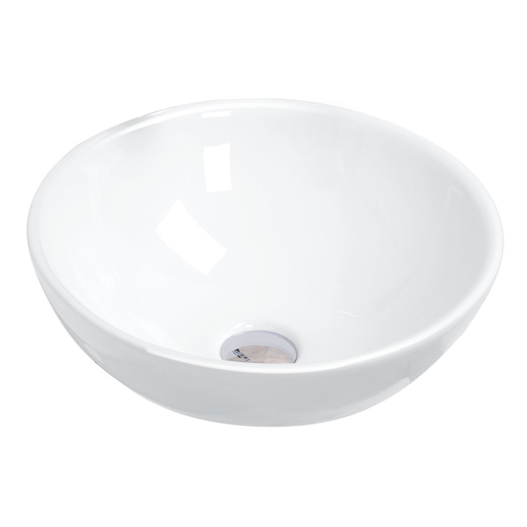 Valera 15.5" White Ceramic Round Vessel Bathroom Sink