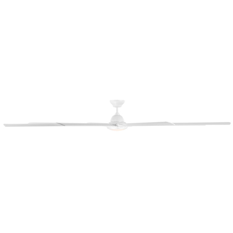 Hydra 120" Matte White Smart Outdoor Ceiling Fan with LED and Remote
