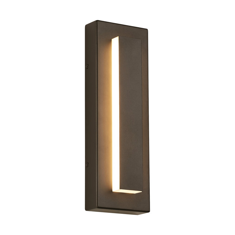 Bronze 15" Dimmable LED Outdoor Wall Light with Acrylic Shade